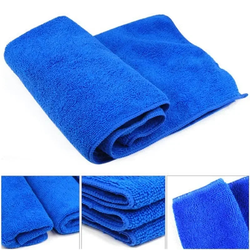 Soft microfiber drying towels in various colors, perfect for all-purpose cleaning and drying tasks.