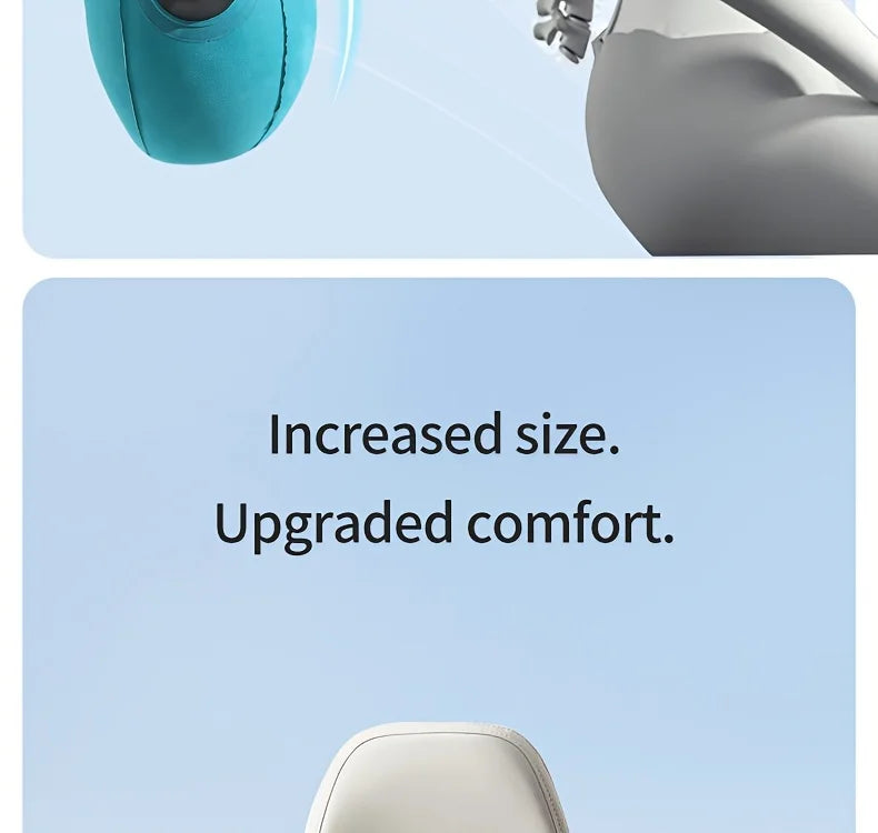 Ergonomic inflatable lumbar support pillow in teal by MobilityBuy.com for long flights