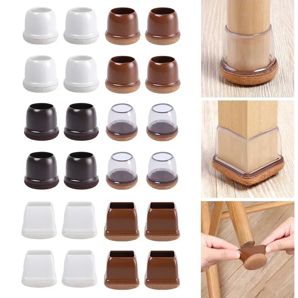 Silicone Table And Chair Leg Covers Mute With Felt Pads Floor Protectors - MobilityBuy.com 