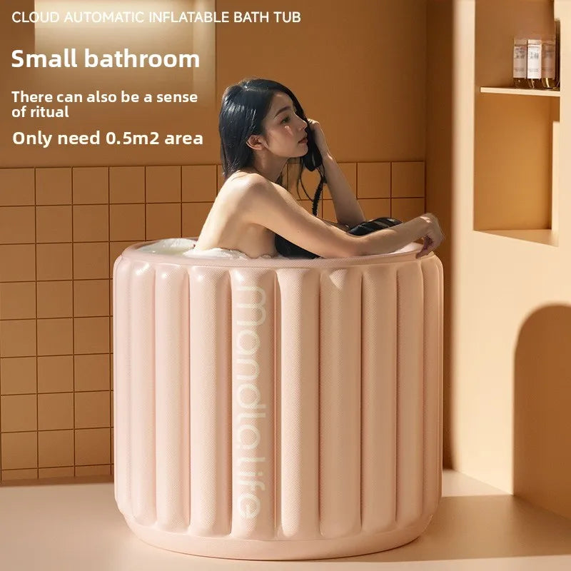 Automatic Inflatable Bath Tub For Adults Full Body Foldable Portable Home Use - MobilityBuy.com 