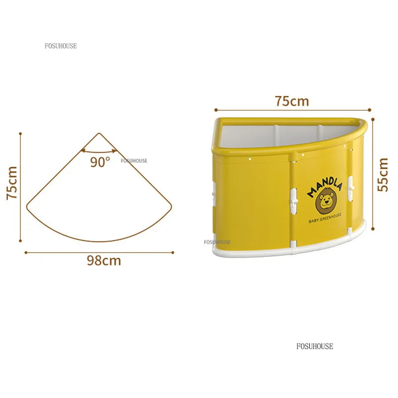 Portable Foldable Triangular Bathtub For Adults Space Saving Bath Barrel - MobilityBuy.com 
