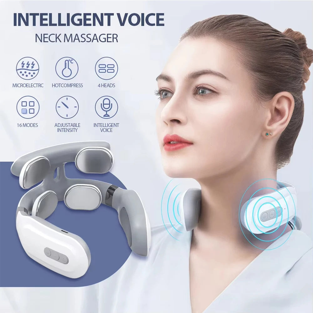 Portable Smart Neck Massager With USB Charging For Cervical Pain Relief - MobilityBuy.com 