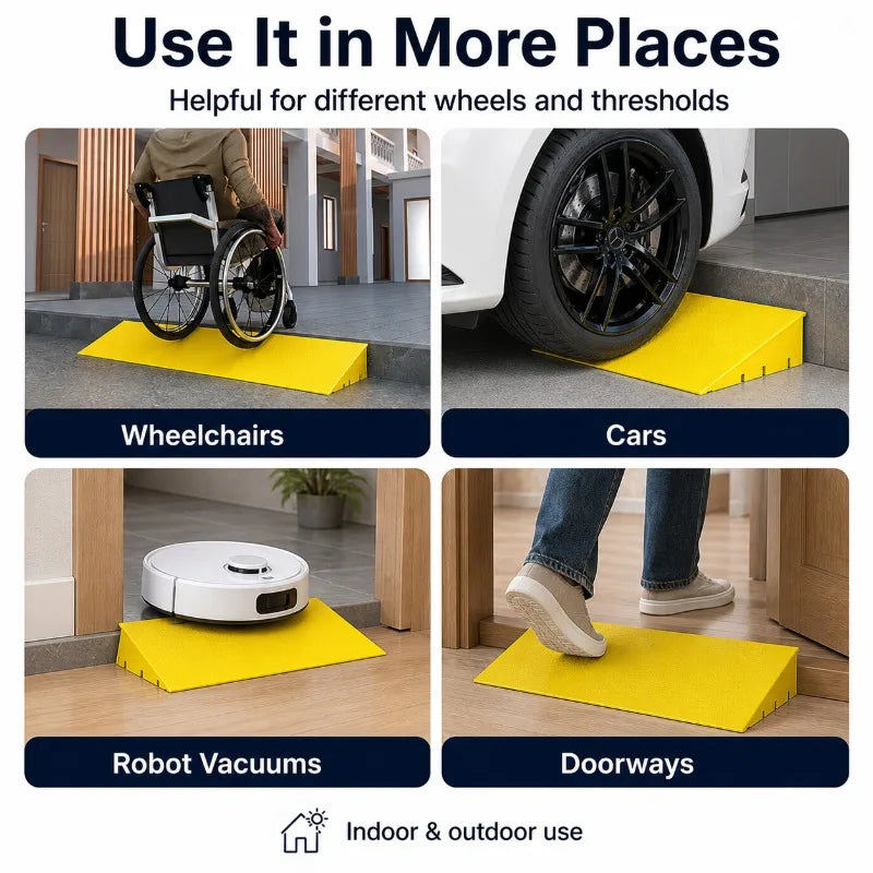 Heavy Duty PP Threshold Ramp Non Slip Wheelchair Car Scooter Robot Vacuum - MobilityBuy.com 