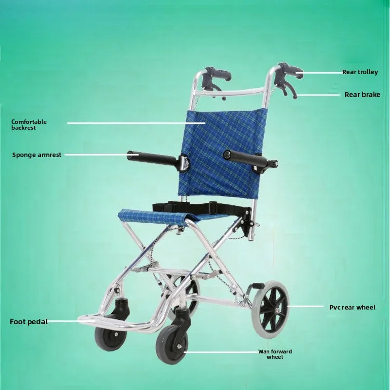 Lightweight Folding Emergancy/travel evacWheelchair Aluminum Alloy Frame - MobilityBuy.com