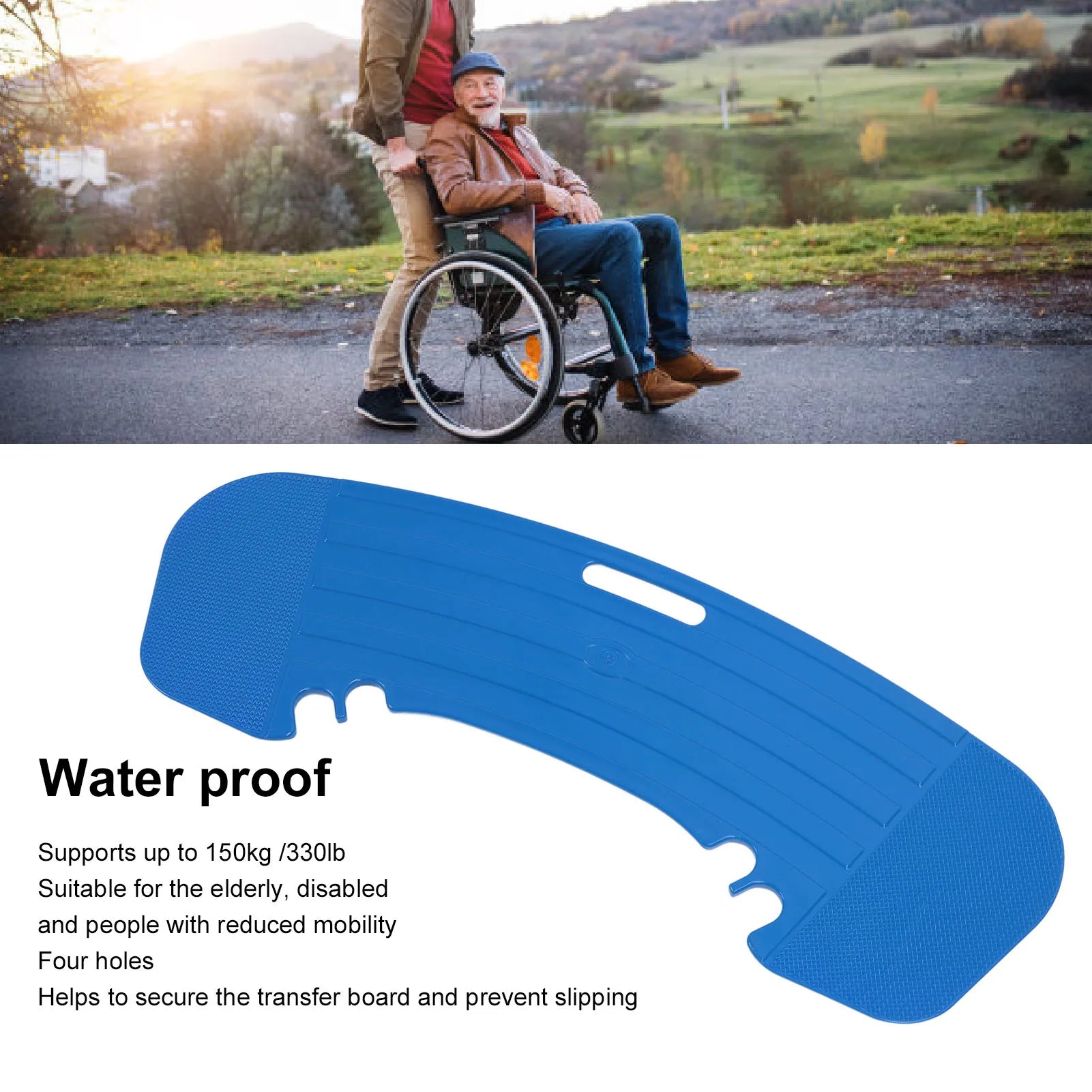 Wheelchair Transfer Board Slide Assist Anti Slip Curved 330 Lbs Capacity - MobilityBuy.com 