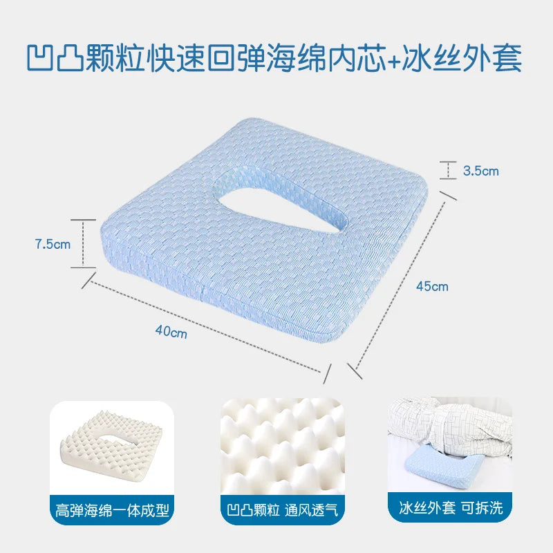Premium wheelchair seat cushion by Aliexpress, designed for anti-bedsore orthopedic pressure relief with ergonomic shape.