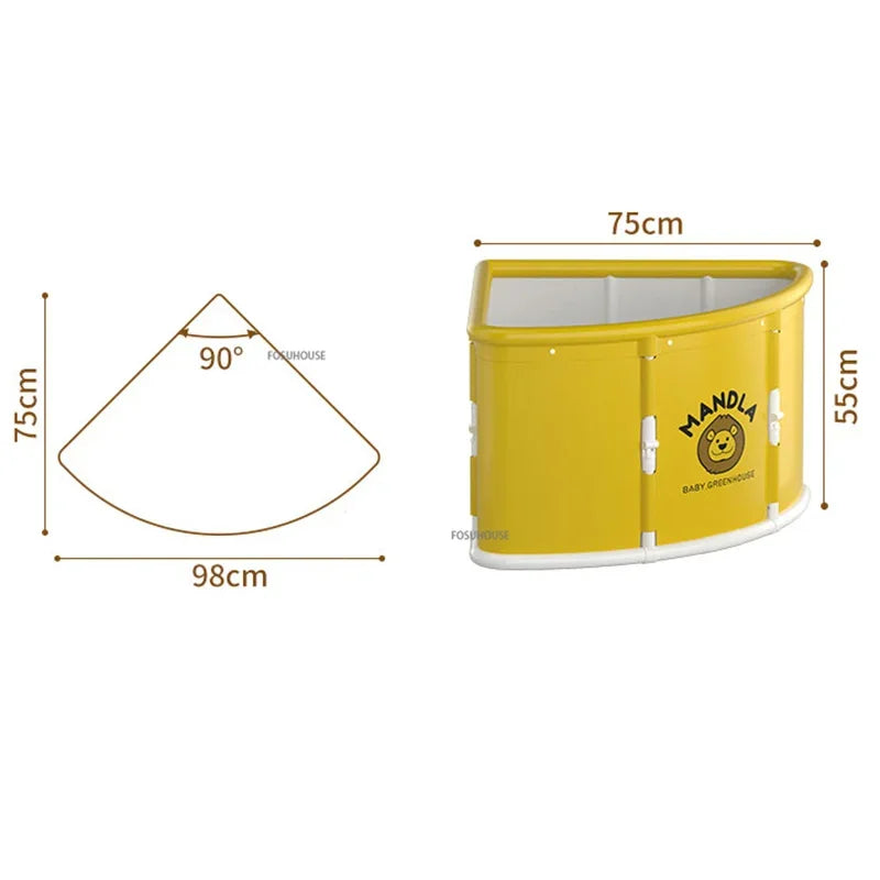 Portable Foldable Triangular Bathtub For Adults Space Saving Bath Barrel - MobilityBuy.com 