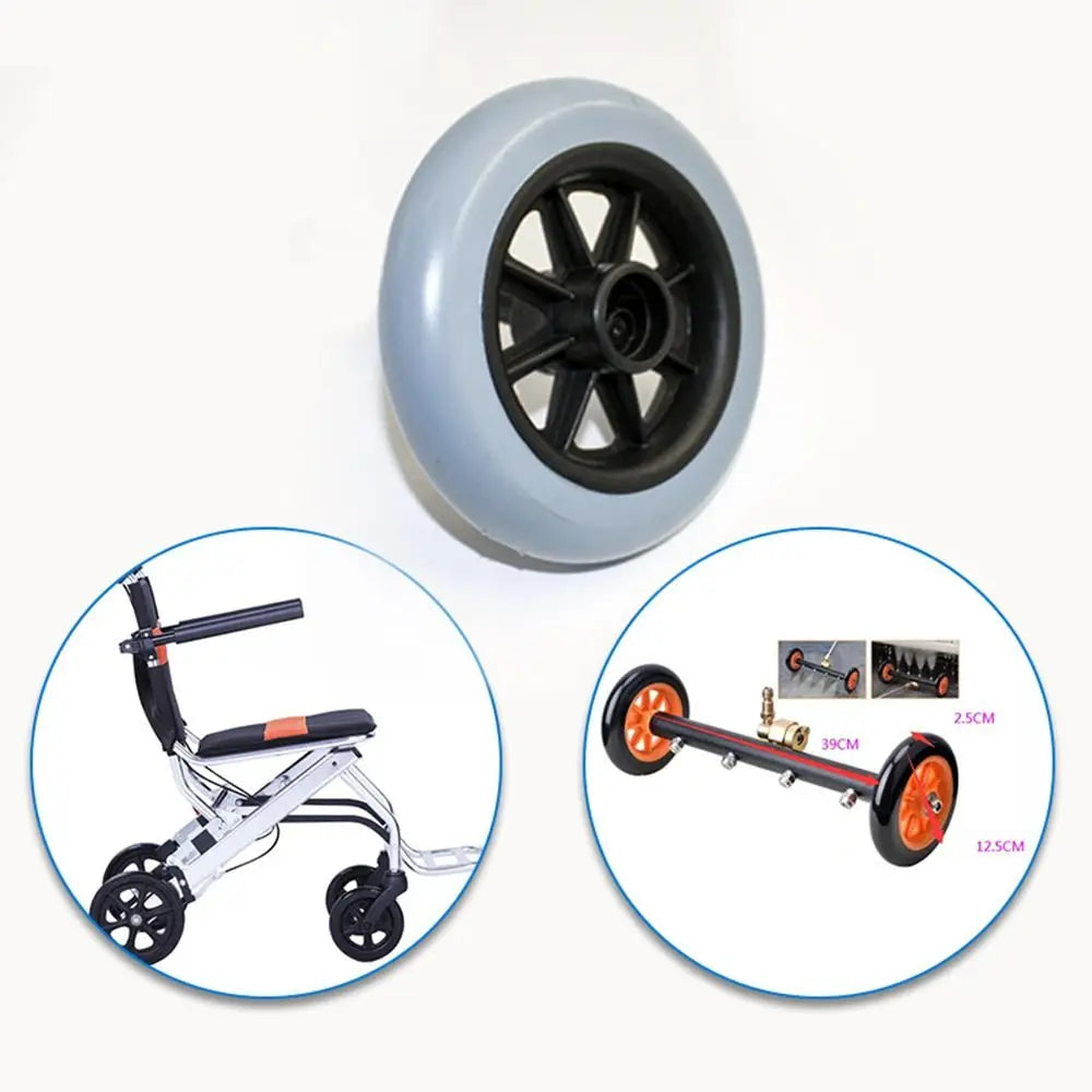Universal 5 6 7 8 Inch Wheelchair Front Castor Wheel Wear Resistant Solid Tire - MobilityBuy.com 