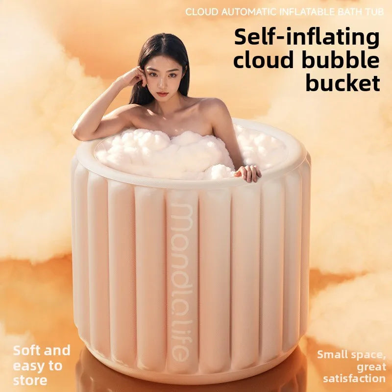 Automatic Inflatable Bath Tub For Adults Full Body Foldable Portable Home Use - MobilityBuy.com 