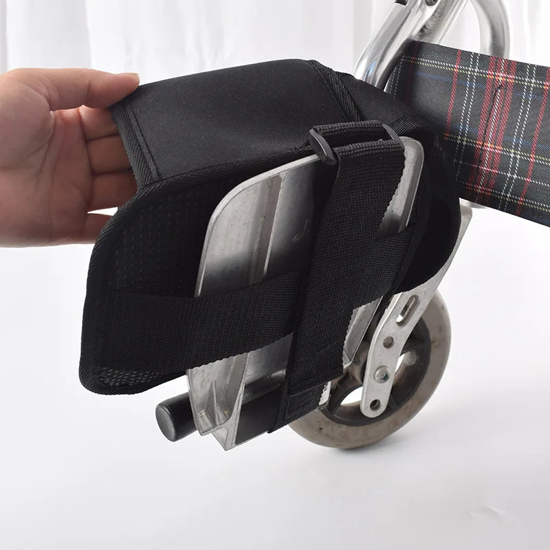 Aliexpress wheelchair leg restraint strap providing foot protection with adjustable design for secure fit and comfort.