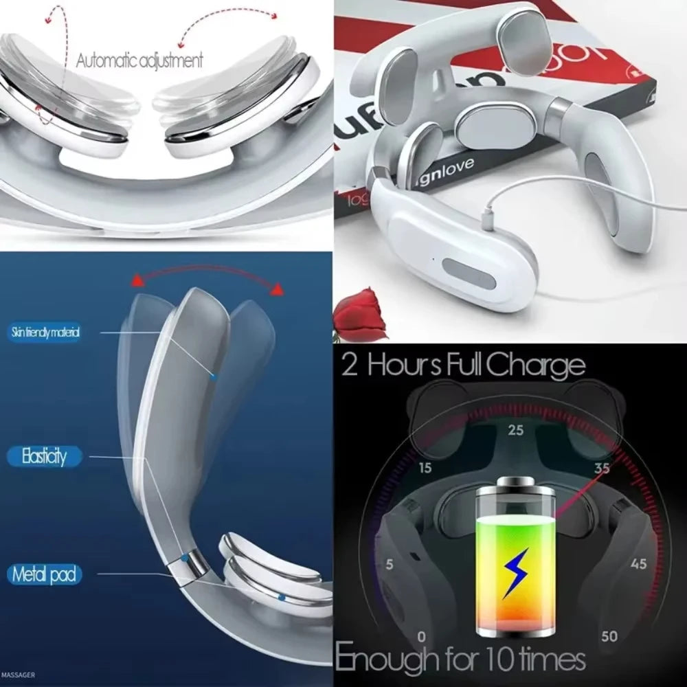 Portable Smart Neck Massager With USB Charging For Cervical Pain Relief - MobilityBuy.com 