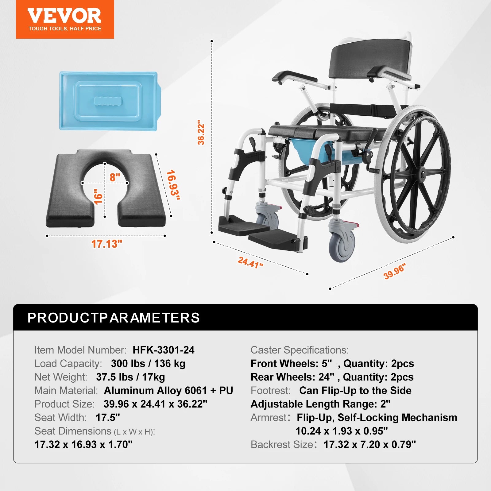 Shower Wheelchair Bathroom Adjustable Chair for Disabled Adult - MobilityBuy.com