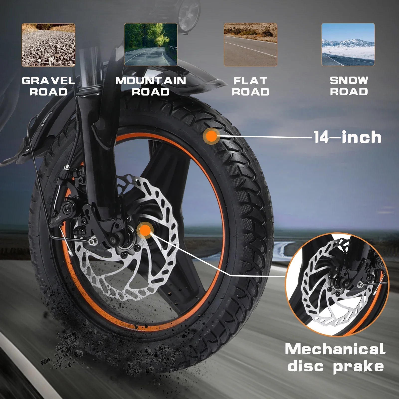 Freeboy H14 Foldable Adult Electric Scooter 750W 48V 18Ah Battery 14 Inch Tire - MobilityBuy.com 