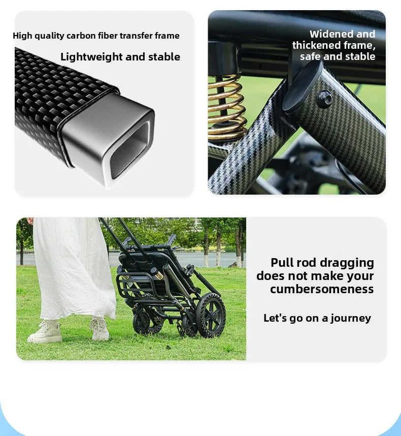 Small foldable, lightweight wheelchair - travel, portable trolley for airplanes - MobilityBuy.com