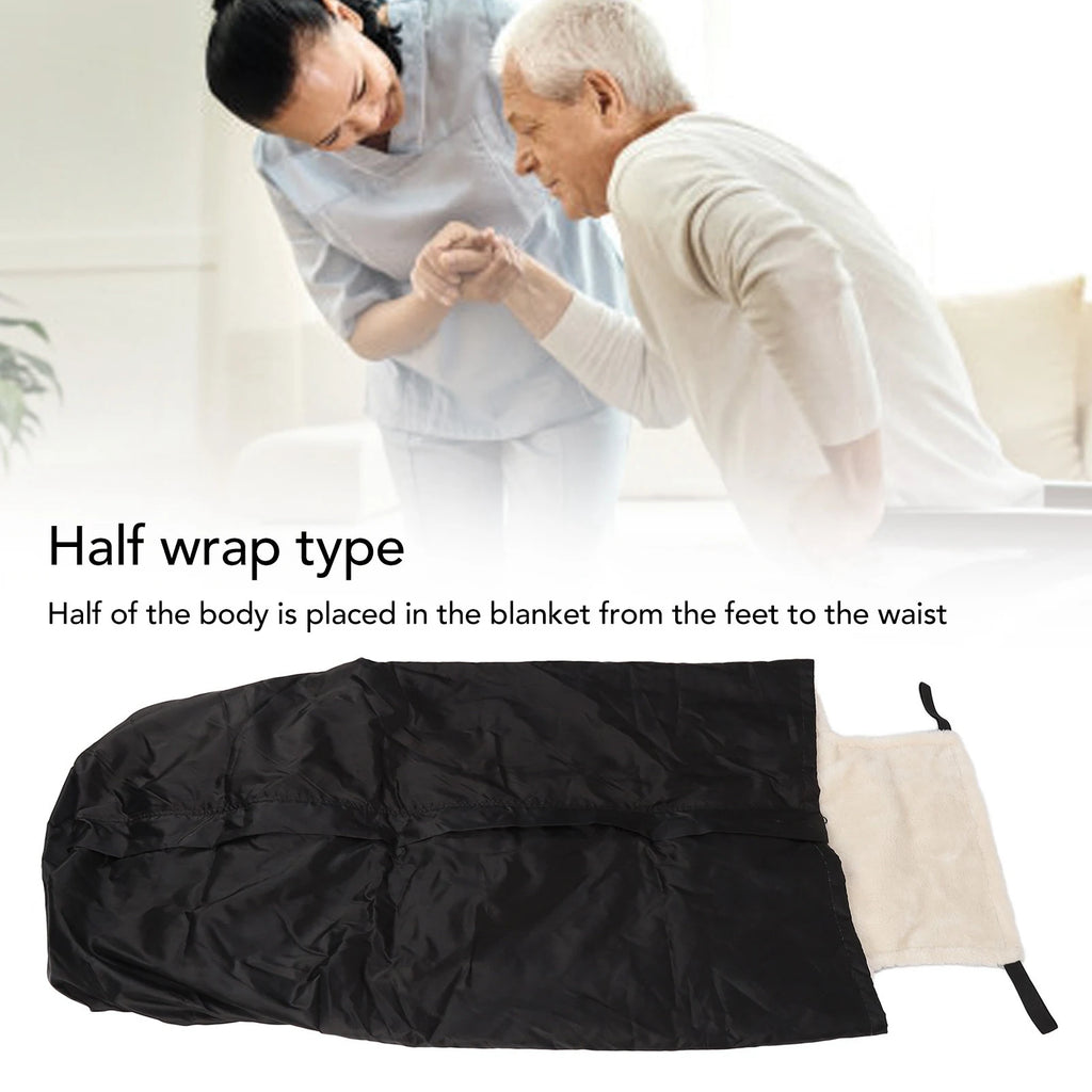 Waterproof thickened double layer wheelchair blanket in warm colors, designed for comfort and warmth on mobility chairs.