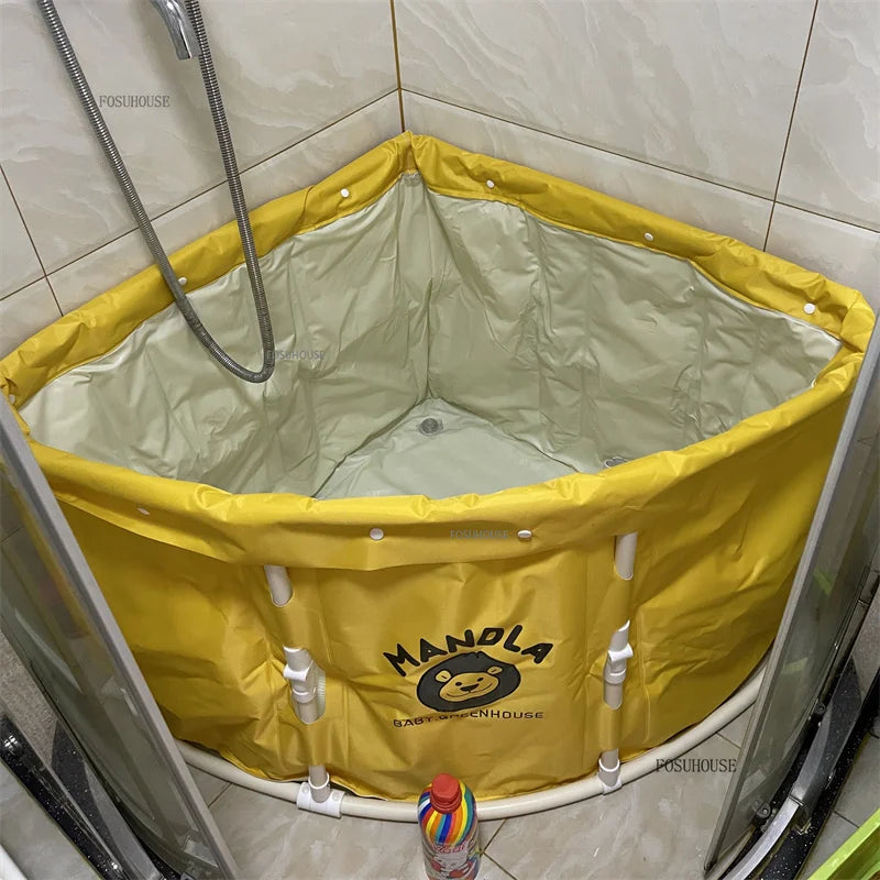 Portable Foldable Triangular Bathtub For Adults Space Saving Bath Barrel - MobilityBuy.com 
