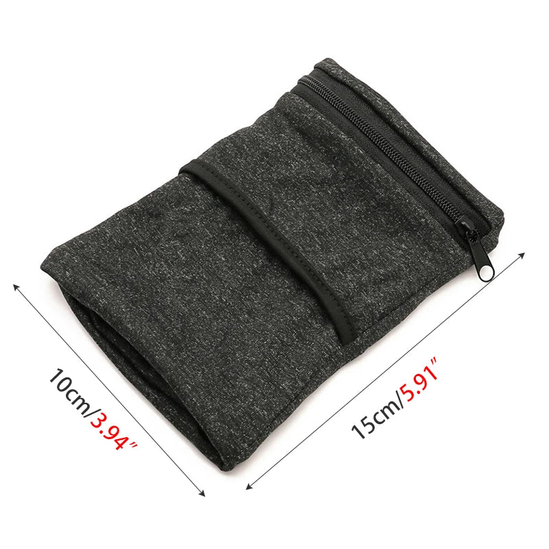 Lightweight Aliexpress wrist wallet pouch with zipper for phone, keys, and cards in a compact design.