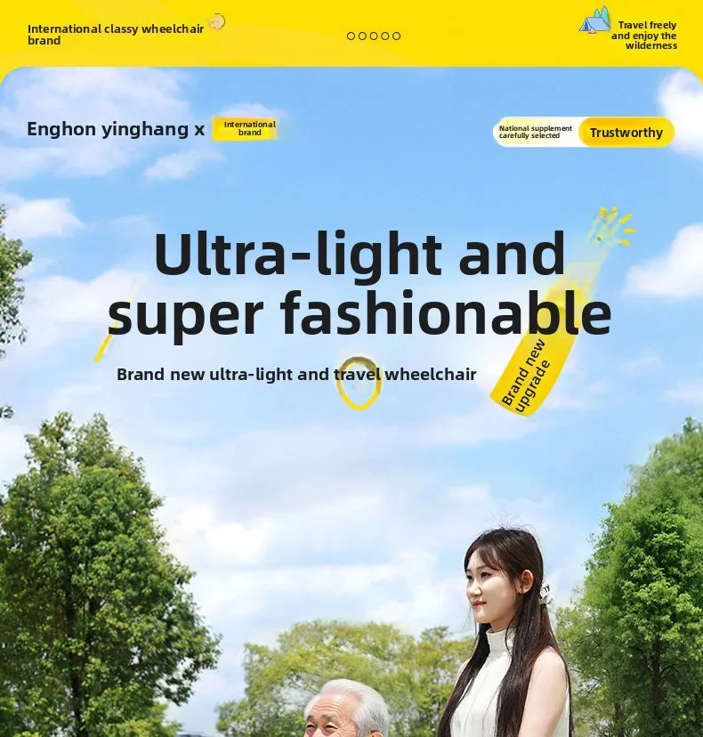 Small foldable, lightweight wheelchair - travel, portable trolley for airplanes - MobilityBuy.com