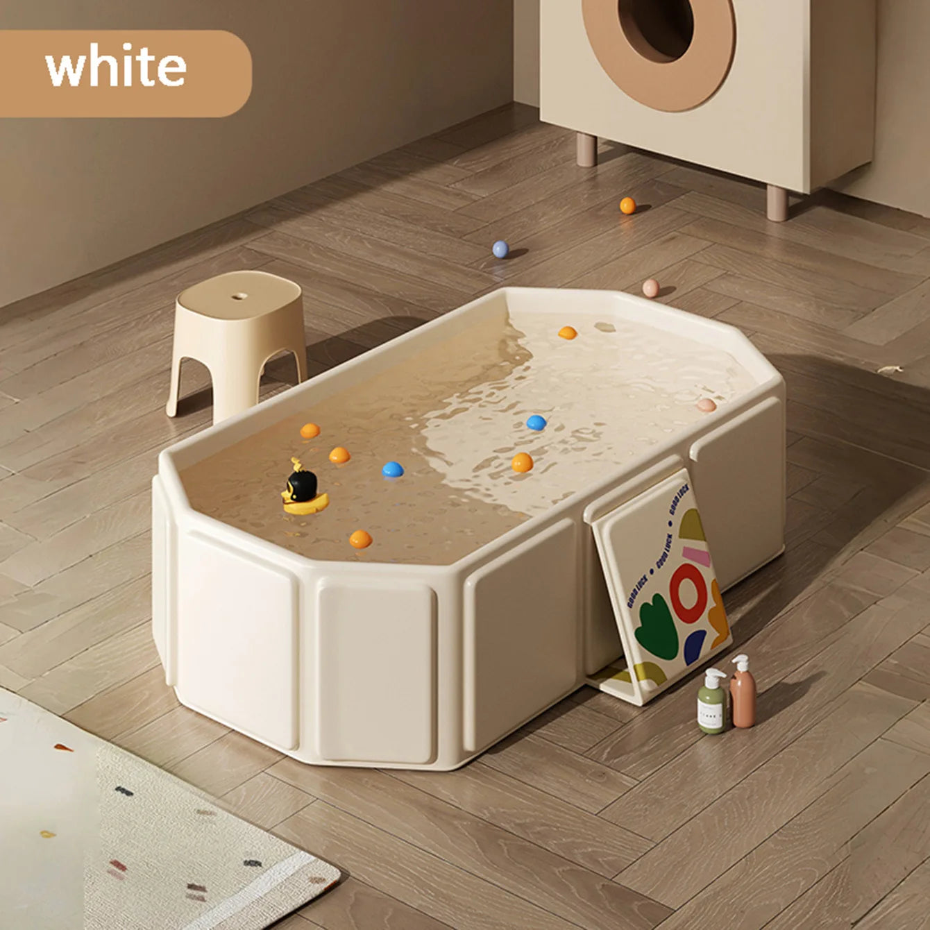 Green And White Kids Portable Folding Bathtub For Travel - MobilityBuy.com 