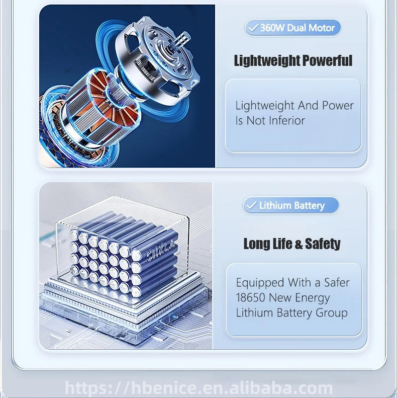 Ultra-light Power Electric Wheelchair w Battery Lightweight Foldable