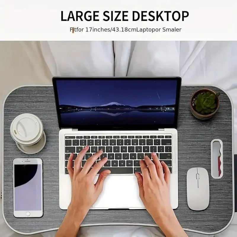 Folding Computer Desk with Cup Holder Convenient Table - MobilityBuy.com