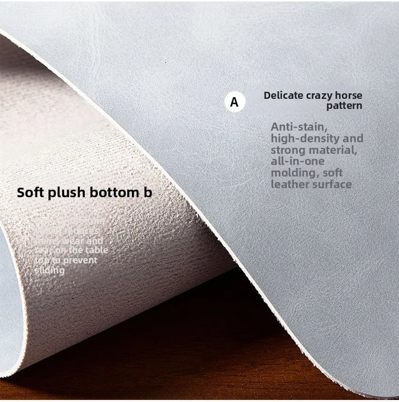 Desk mat and PU mouse pad by MobilityBuy.com, large waterproof non-slip surface with soft plush bottom.