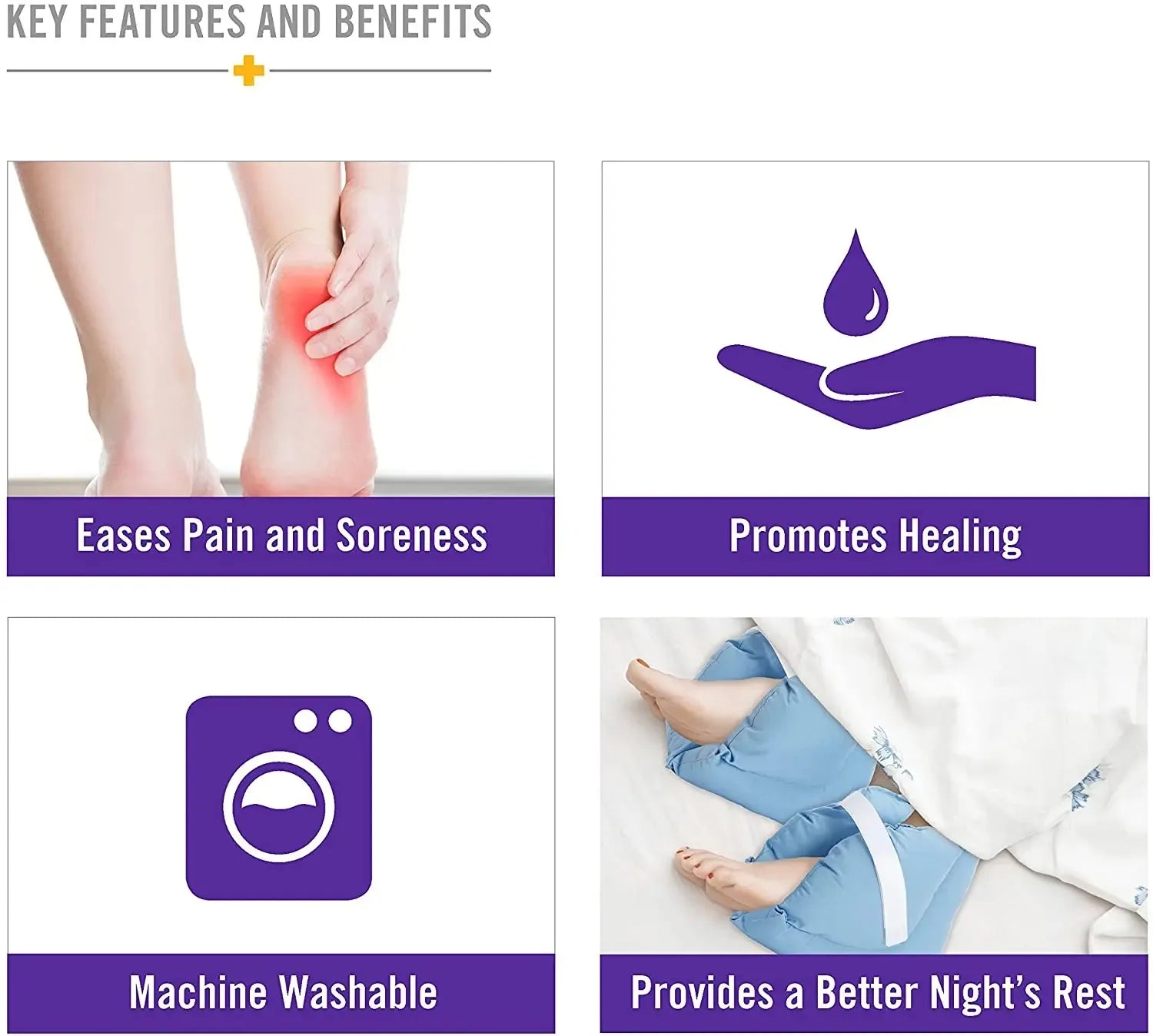 Adjustable Heel Cushion Support Pillow Ankle Brace Elastic Protector Pain Relief - MobilityBuy.com 