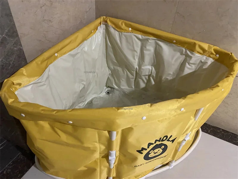 Portable Foldable Triangular Bathtub For Adults Space Saving Bath Barrel - MobilityBuy.com 