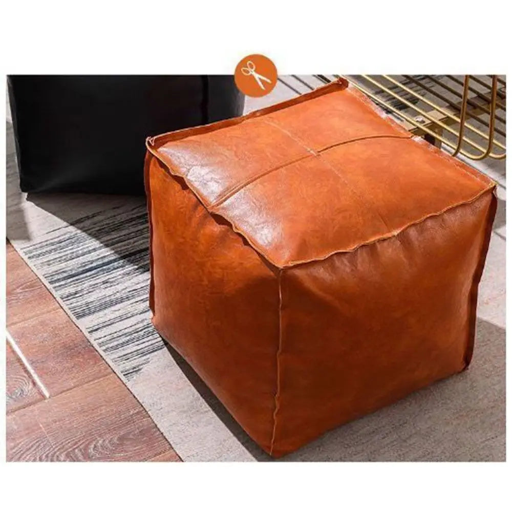 Nordic Style Non Slip Large Capacity Waterproof PU Leather Storage Stool Ottoman - MobilityBuy.com 