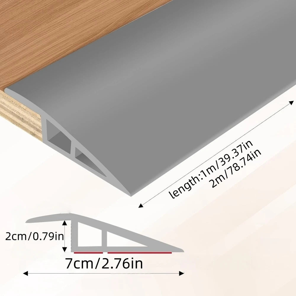 PVC Floor Transition Strip Waterproof Non Slip Threshold Ramp 1m 2m For Doorways - MobilityBuy.com 