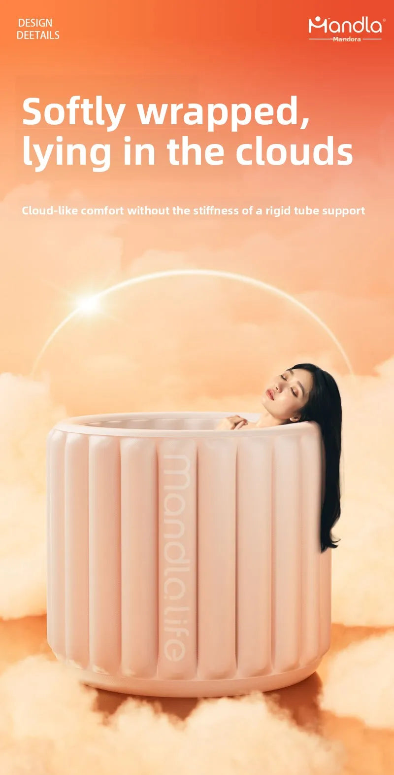 Automatic Inflatable Bath Tub For Adults Full Body Foldable Portable Home Use - MobilityBuy.com 