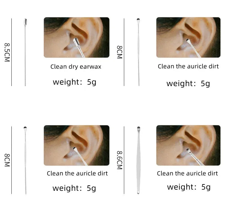 Effective earwax cleaning tool set featuring ergonomic design and multiple wax removal tools for safe ear care.