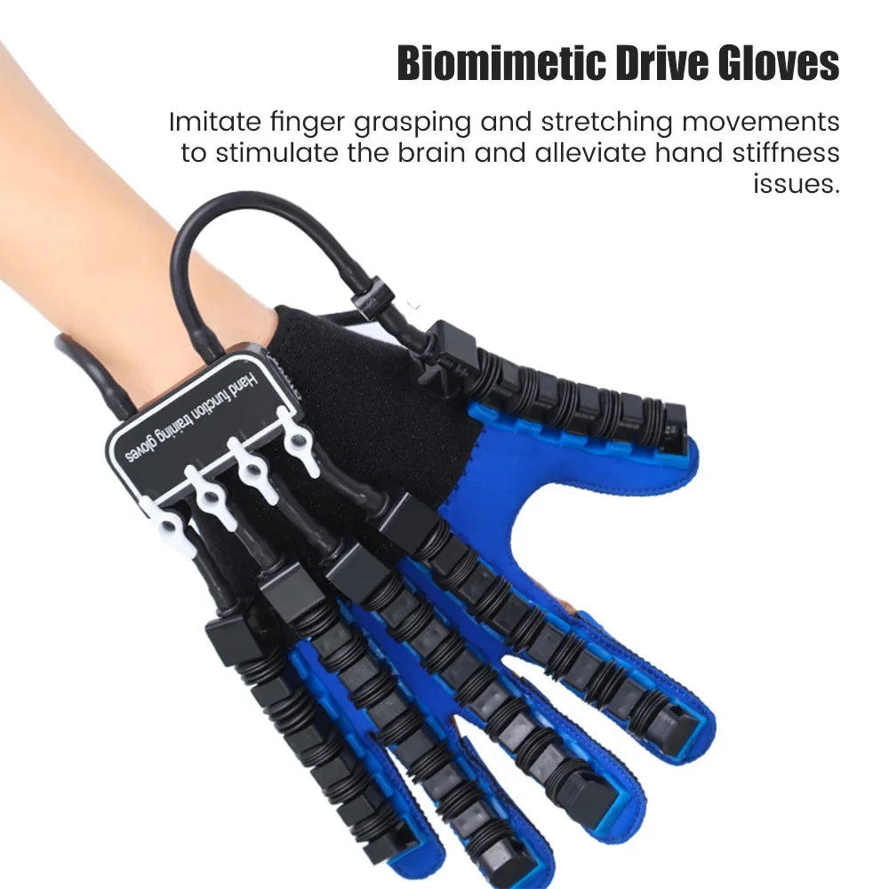 Left and right hand finger rehabilitation exerciser robot gloves by Aliexpress, designed for hand training and therapy.