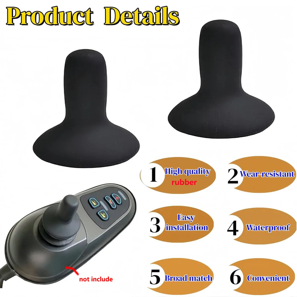 Jet Rubber Joystick Buttons For Electric Wheelchairs Repair Kit Fits Hoveround - MobilityBuy.com 