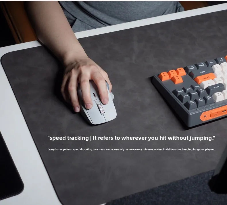 Three-piece desk mat set; large waterproof PU mouse pad, dark grey, non-slip desk pad for laptop and keyboard