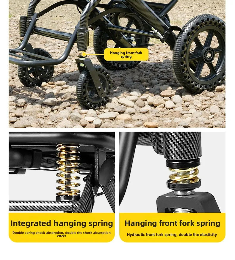 Small foldable, lightweight wheelchair - travel, portable trolley for airplanes - MobilityBuy.com