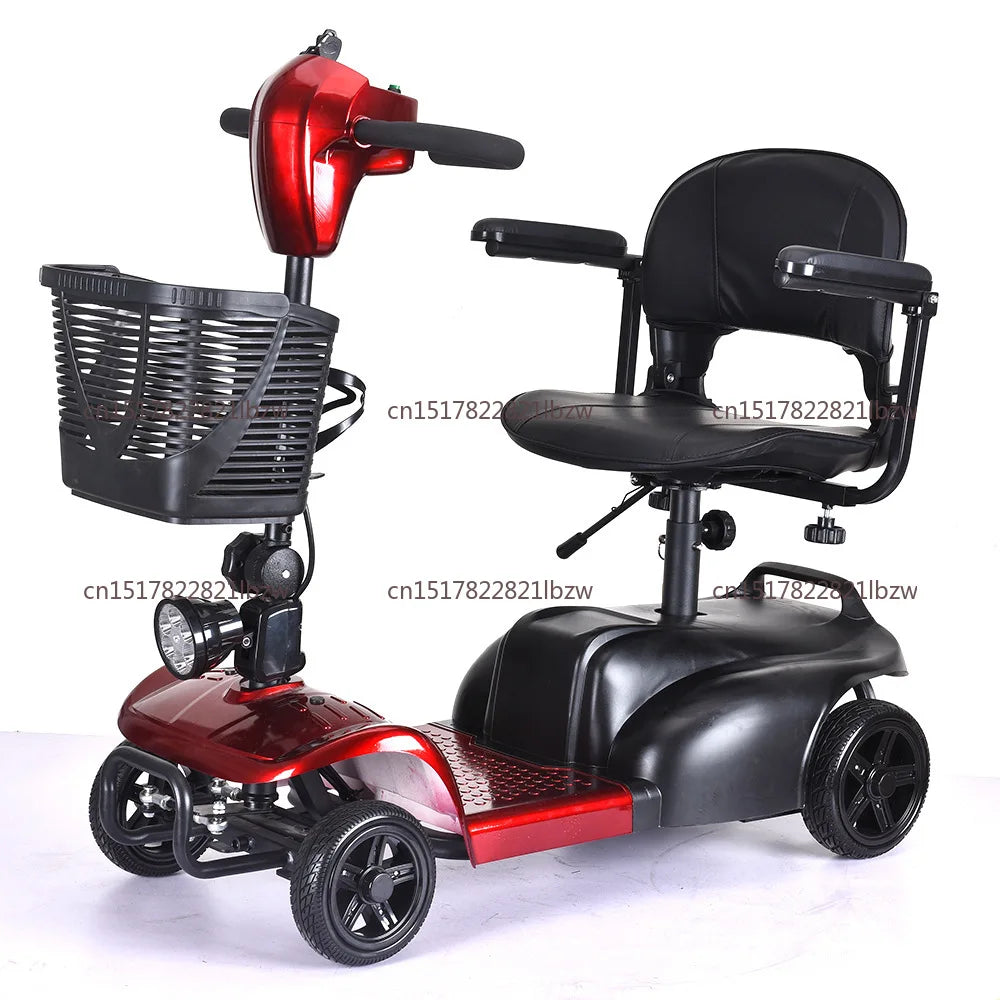 Foldable 4 Wheel Mobility Scooter For Elderly 180W Motor 10Ah Battery 15km Range - MobilityBuy.com 