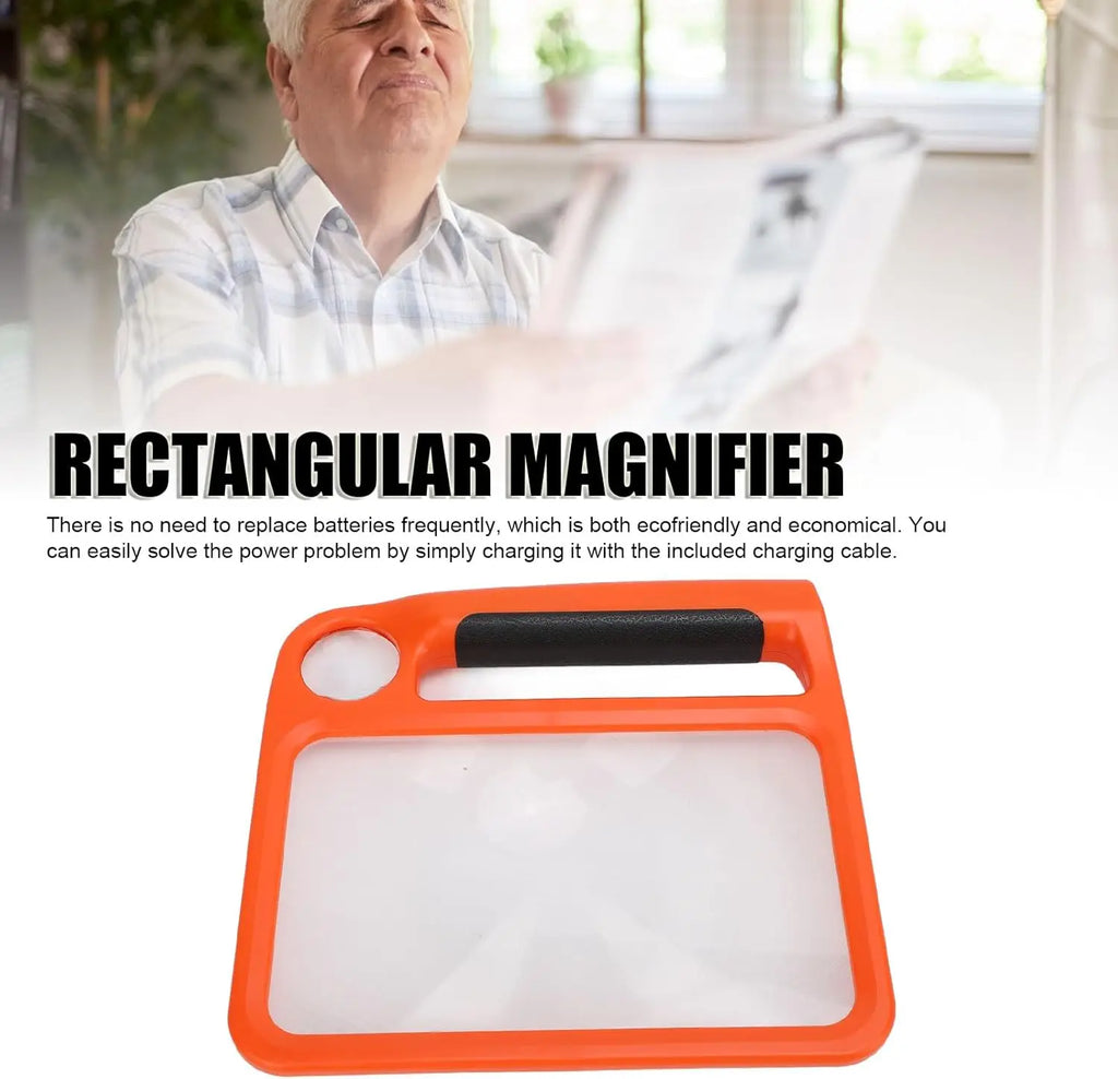 5X 10X Full Page Reading Magnifier with Illumination Handheld Magnifier for Elderly Reading Low Vision Magnifier Read Tools - MobilityBuy.com