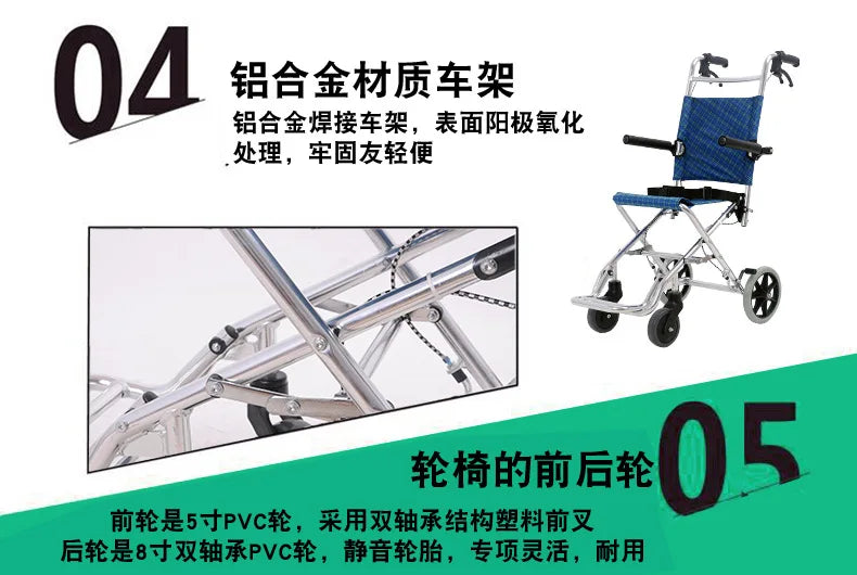 Lightweight Folding Emergancy/travel evacWheelchair Aluminum Alloy Frame - MobilityBuy.com