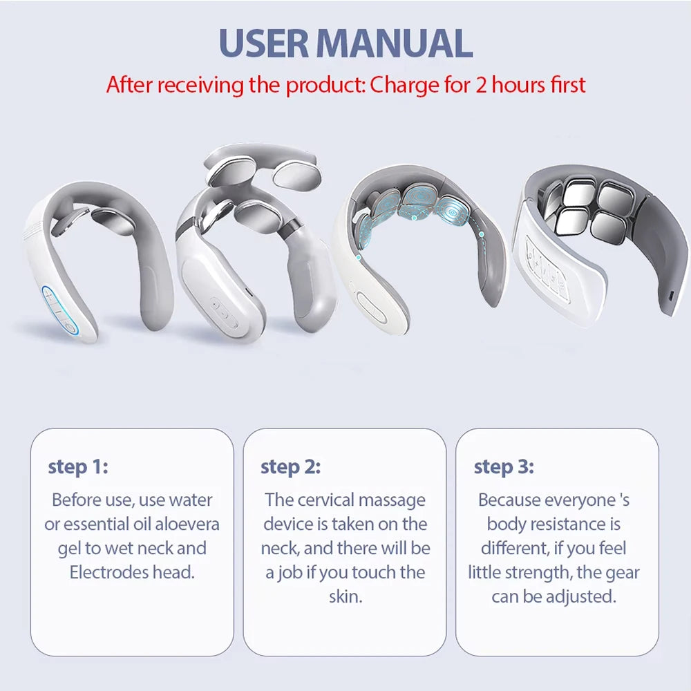 Portable Smart Neck Massager With USB Charging For Cervical Pain Relief - MobilityBuy.com 