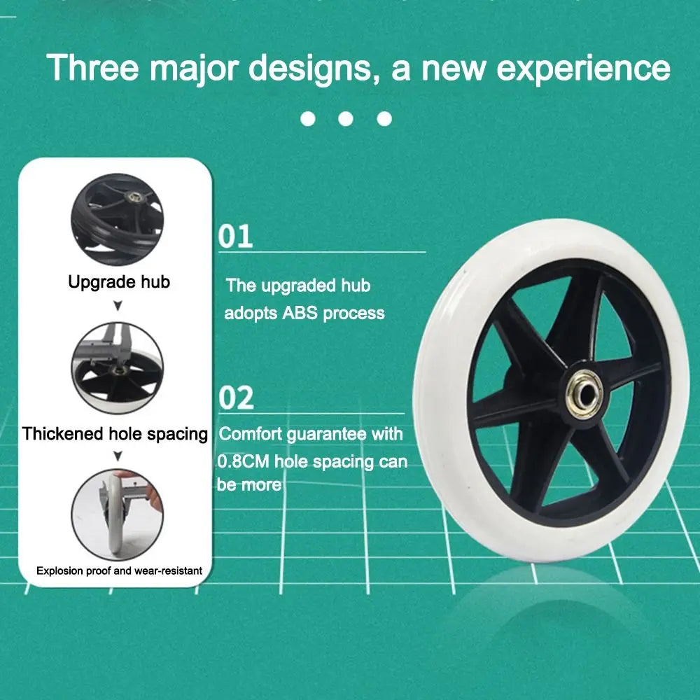 Universal 5 6 7 8 Inch Wheelchair Front Castor Wheel Wear Resistant Solid Tire - MobilityBuy.com 