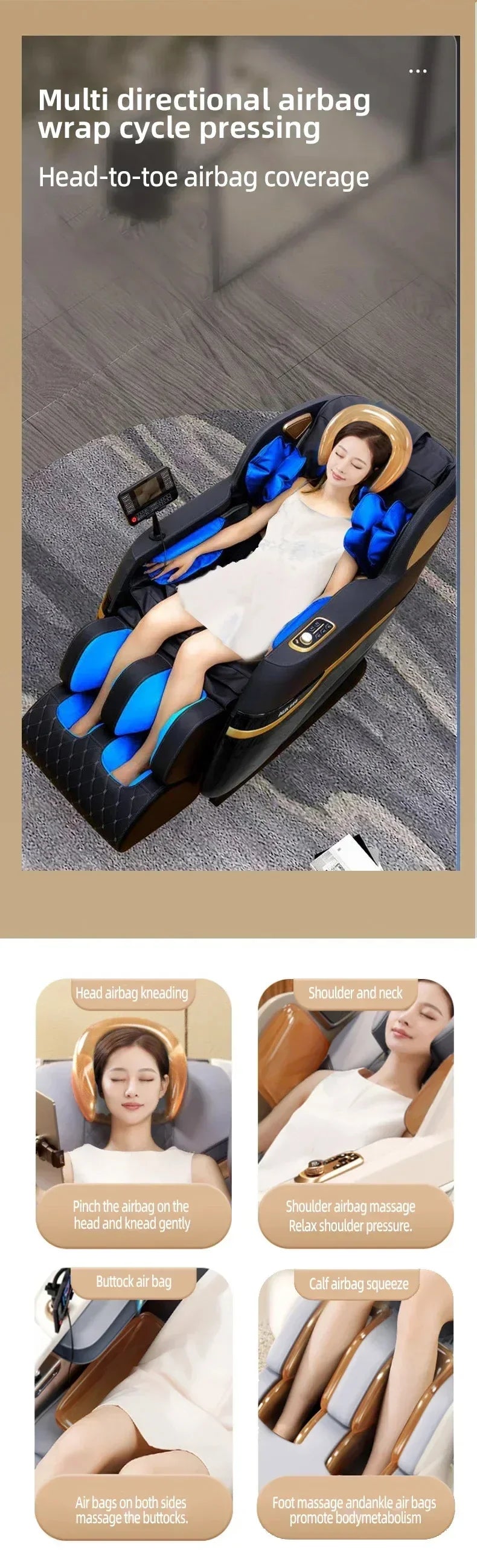 Full Bosy Airbag Massage Chair Zero Gravity Recliner, 3-Year Wareenty - MobilityBuy.com