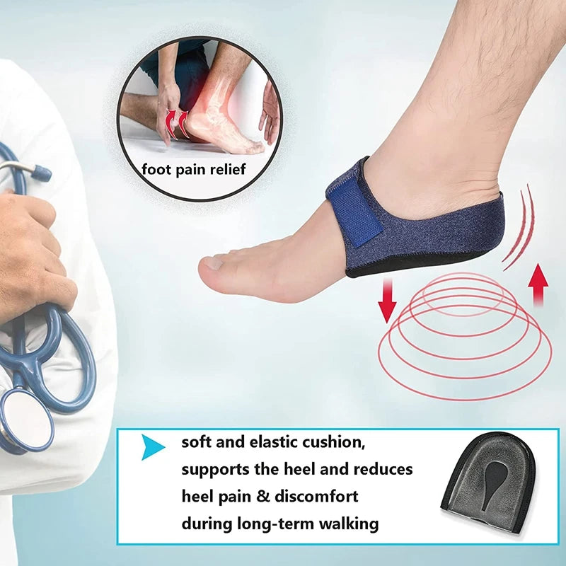 Gel heel cushion socks from MobilityBuy, featuring soft pads for comfortable heel support and pain relief.