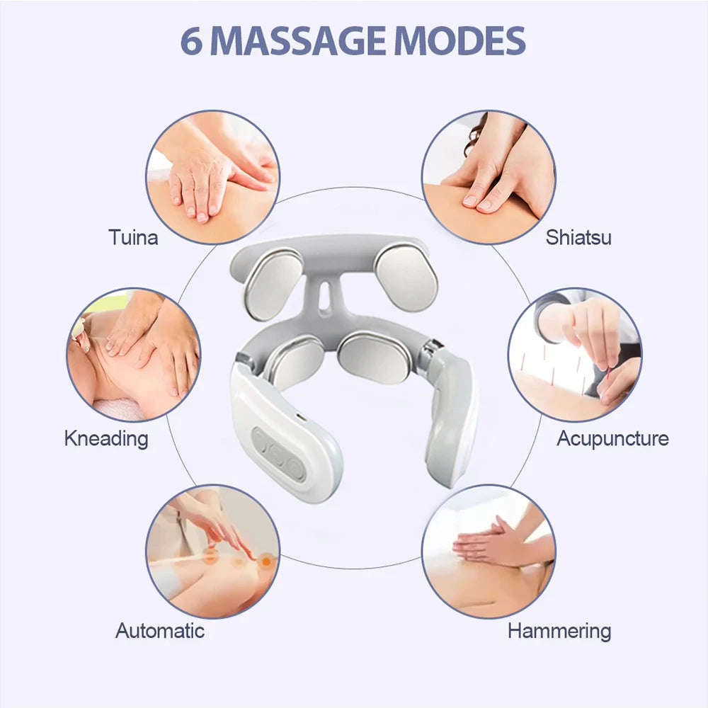 Portable Smart Neck Massager With USB Charging For Cervical Pain Relief - MobilityBuy.com 