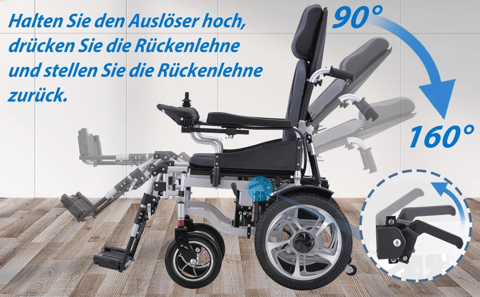 Folding Reclineing bed --     Electric Wheelchair - MobilityBuy.com