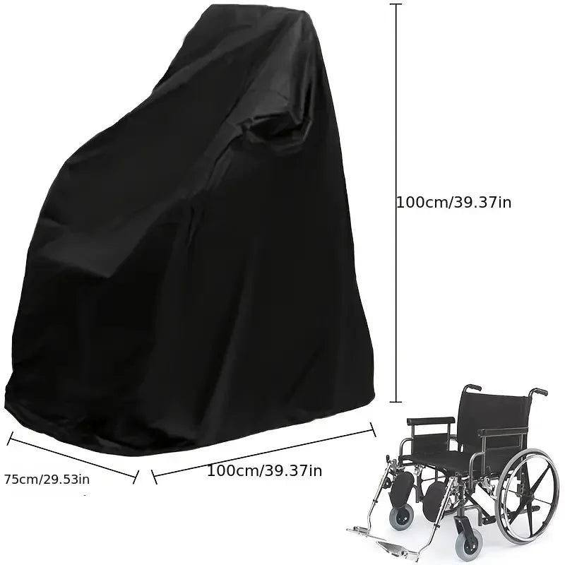 Durable heavy-duty wheelchair cover by Aliexpress, waterproof and windproof, protecting against snow and harsh weather.