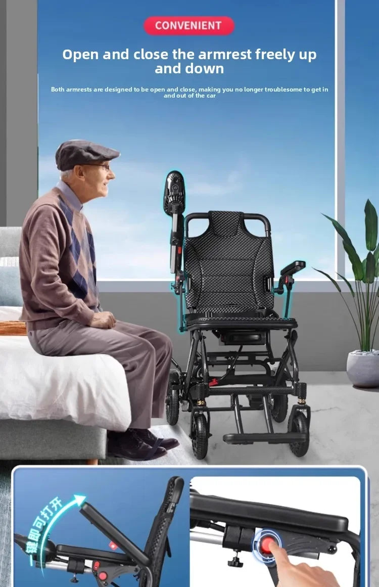 Small wheelchair lightweight foldable hand-pushed or electric powerd wheelchair - MobilityBuy.com