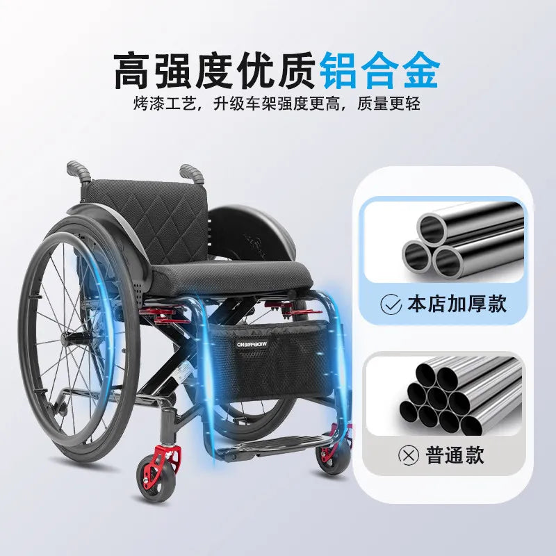 Lightweight Folding Sports Wheelchair 5803 for Adults and Seniors Colorful - MobilityBuy.com 