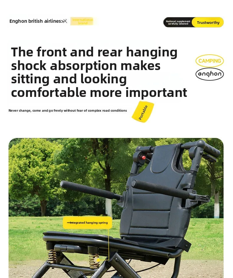 Small foldable, lightweight wheelchair - travel, portable trolley for airplanes - MobilityBuy.com