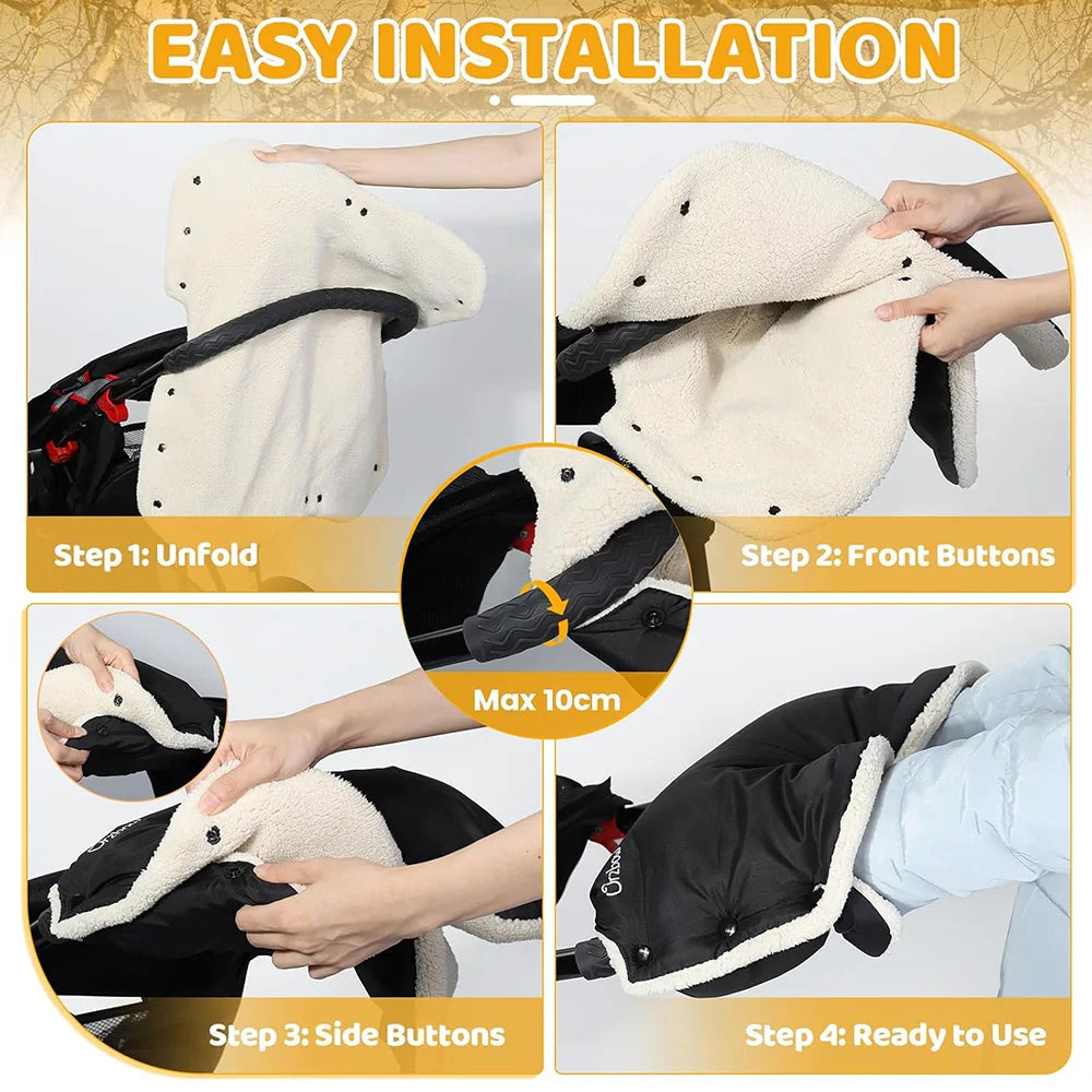 Universal Winter Warm Stroller Gloves Wind and Waterproof  Push Chair Gloves